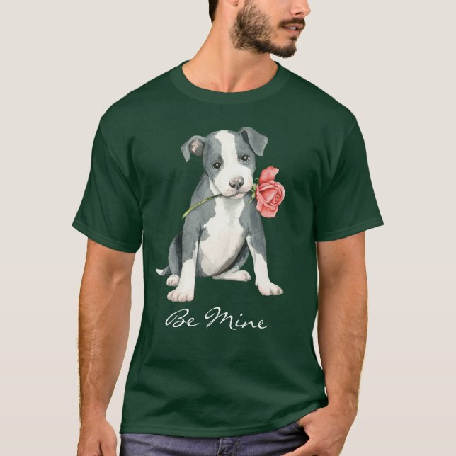 Camiseta Valentine Rosa Pit Bull (Anverso)