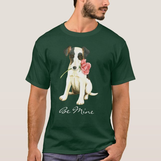Camiseta Valentine Rosa Smooth Fox Terrier (Anverso)