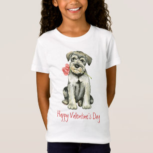 Camiseta Valentine Rosa Standard Schnauzer