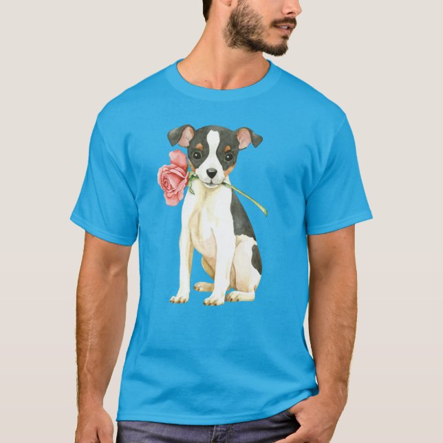 Camiseta Valentine Rosa Toy Fox Terrier (Anverso)