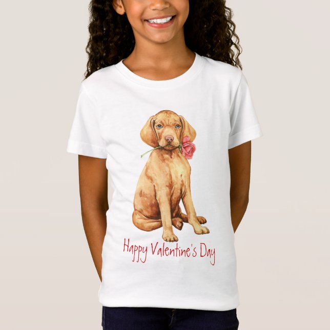Camiseta Valentine Rosa Vizsla (Anverso)
