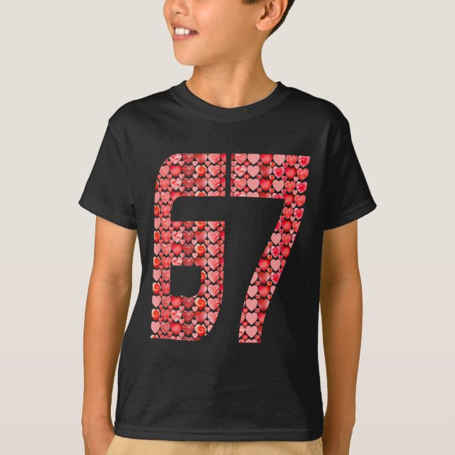 Camiseta Valentine’s Day 67 Meme Filled With Hearts Funny S (Anverso)