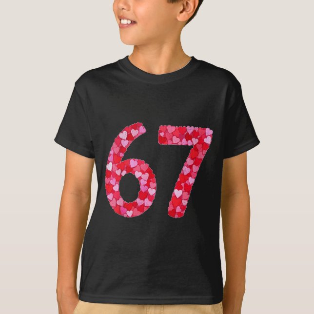 Camiseta Valentine’s Day 67 Meme Filled With Hearts Funny S (Anverso)