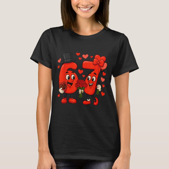 Camiseta Valentine’s Day 67 Meme Filled With Hearts Funny S (Anverso)
