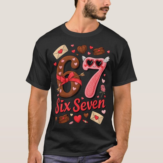 Camiseta Valentine’s Day 67 Meme Filled With Hearts Funny S (Anverso)