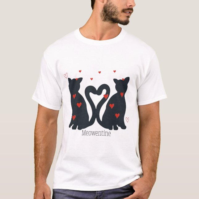 Camiseta Valentine’s Day Cat lovers Meowentine Couple  (Anverso)