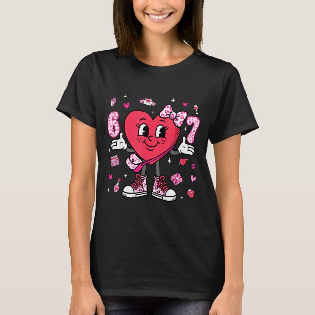 Camiseta Valentine’s Day Funny 67 Meme Six Seven 6 7 Valent (Anverso)