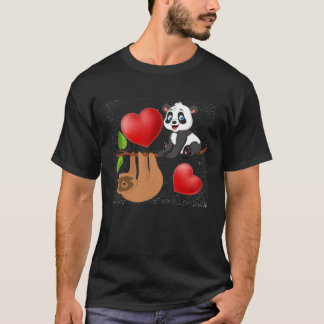 Camiseta Valentine s Day  Panda And Sloth Men Women Kids