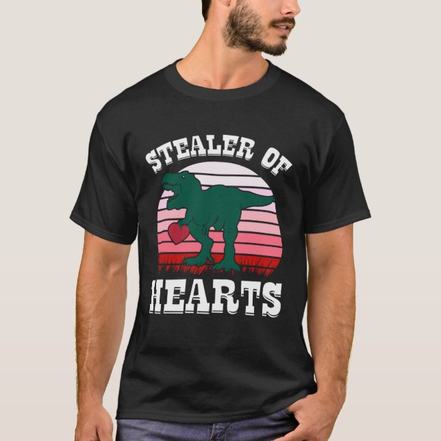 Camiseta Valentine s Day STEALER OF HEARTS  Rex Dinosaur Bo (Anverso)