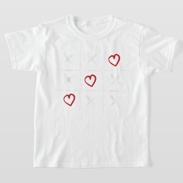 Camiseta Valentine Tic Tac Toe Hearts Día de San Valentín V (Distribución)