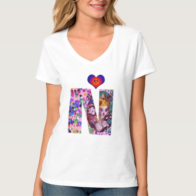 CAMISETA VALENTINE VENETIAN MASQUERADE MONOGRAM N CARTA (Anverso)
