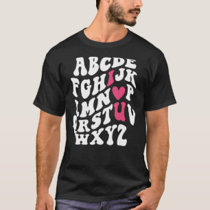 Camiseta Valentines Alphabet I Heart Love You Couple Valent