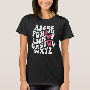 Camiseta Valentines Alphabet I Heart Love You Couple Valent