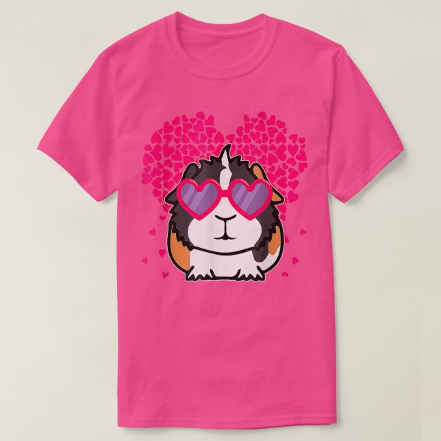 Camiseta valentines corazones guinea pig valentine day Prem (Diseño del anverso)