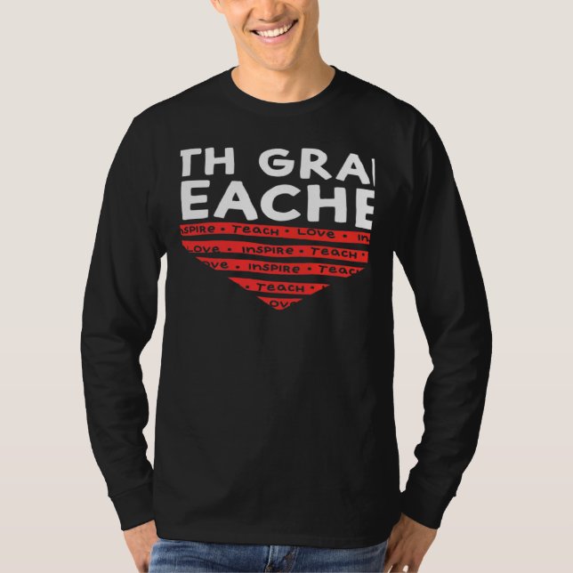 Camiseta Valentines Day 4th Grade Teacher Appreciation Hear (Anverso)