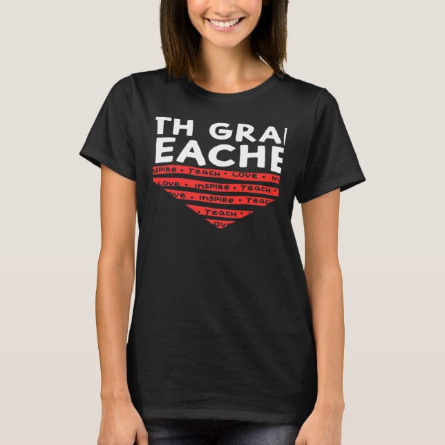 Camiseta Valentines Day 4th Grade Teacher Appreciation Hear (Anverso)