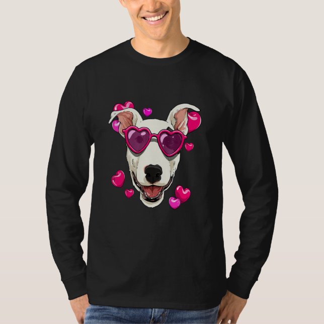 Camiseta Valentines Day Bull Terrier Heart Couples Love Day (Anverso)