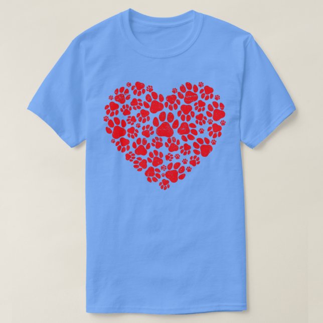 Camiseta Valentines Day Cat Dog Dad Mom Puppy Love Dogs Paw (Diseño del anverso)
