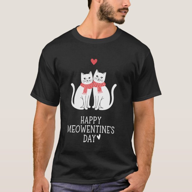 Camiseta Valentine's Day Cats Happy Meowentines Day (Anverso)
