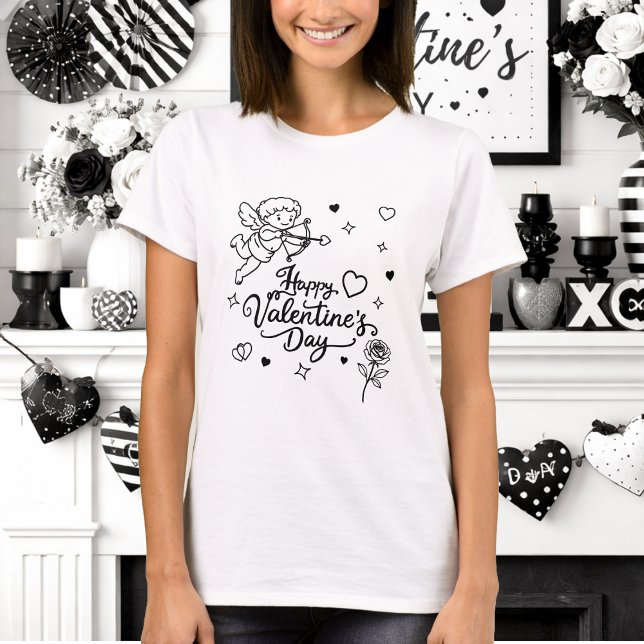 Camiseta Valentines Day Cherub & Romantic Doodle Design (Subido por el creador)