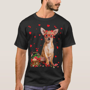 Camiseta Valentine's Day Chihuahua Dog Heart Flowers Pet Do