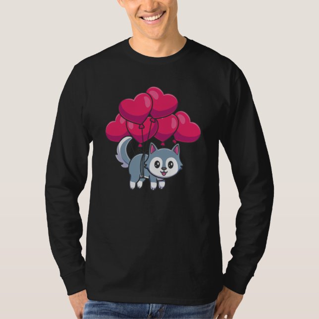 Camiseta Valentines Day Cute Dogs Love Boyfriend Girlfriend (Anverso)