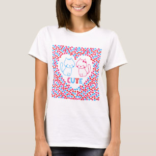 Camiseta valentines day cute kitten love design love tshirt