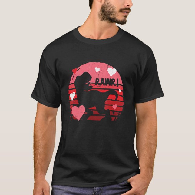 Camiseta Valentines Day Dinosaur I Steal Hearts Boys Men Lo (Anverso)