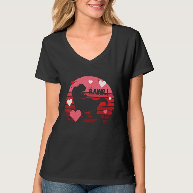 Camiseta Valentines Day Dinosaur I Steal Hearts Boys Men Lo (Anverso)