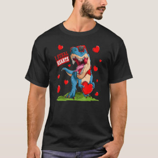 Camiseta Valentines Day Dinosaur I Steal Hearts Boys Men Lo
