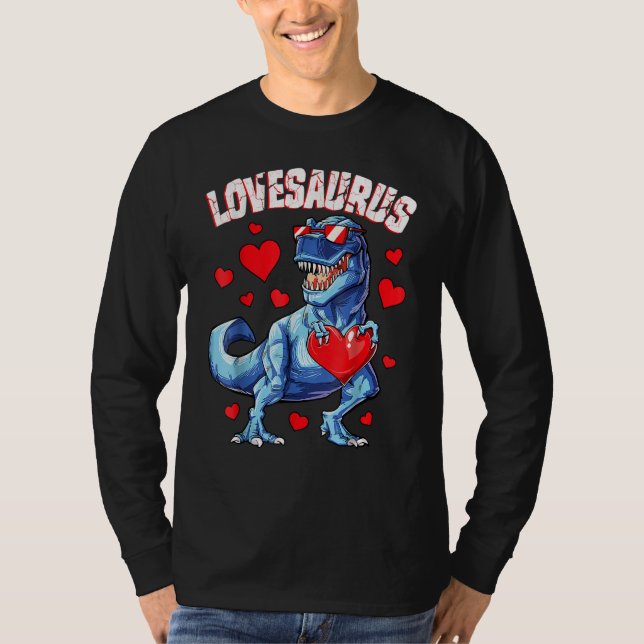 Camiseta Valentines Day Dinosaur Lovesaurus rex Boys Men Ki (Anverso)