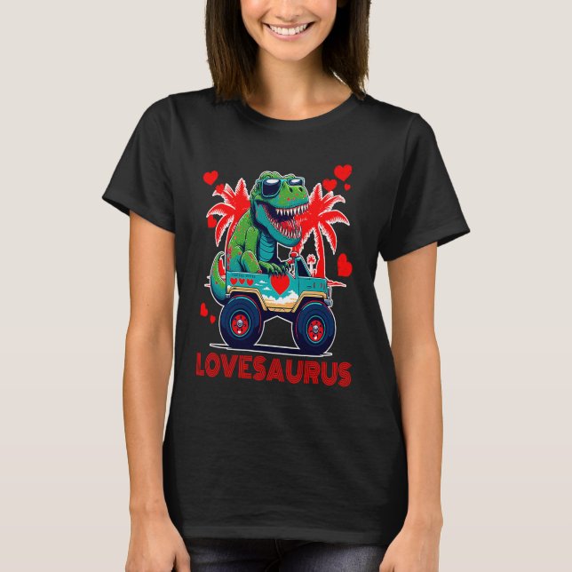 Camiseta Valentines Day Dinosaur Rex Boys Valentine Kids Lo (Anverso)