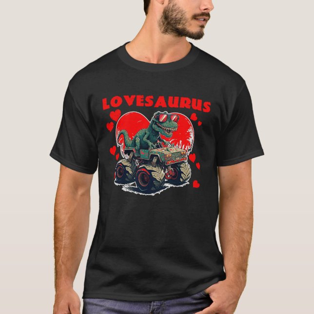 Camiseta Valentines Day Dinosaur Rex Boys Valentine Kids Lo (Anverso)
