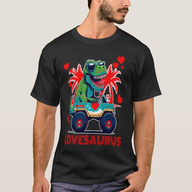 Camiseta Valentines Day Dinosaur Rex Boys Valentine Kids Lo (Anverso)