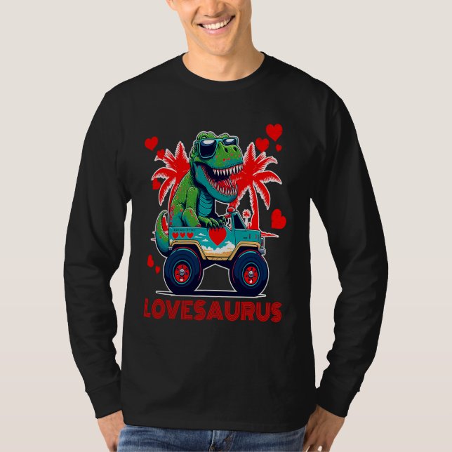 Camiseta Valentines Day Dinosaur Rex Boys Valentine Kids Lo (Anverso)