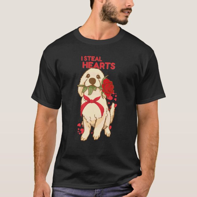 Camiseta Valentine's Day Dog I Steal Hearts Retriever (Anverso)