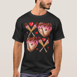 Camiseta Valentines Day Drip Heart Baseball XOXO Boys  Men 