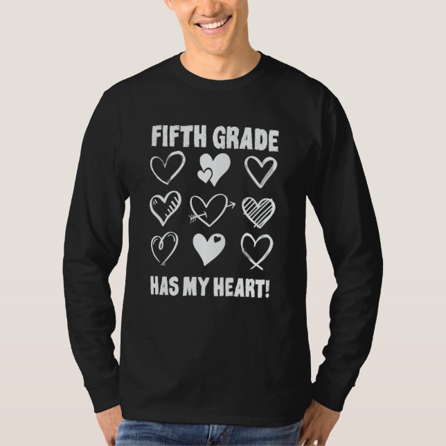 Camiseta Valentine's Day Fifth Grade Has My Heart Appreciat (Anverso)