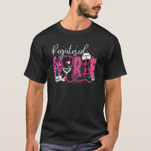 Camiseta Valentines Day for Registered Nurse Leopard Plaid