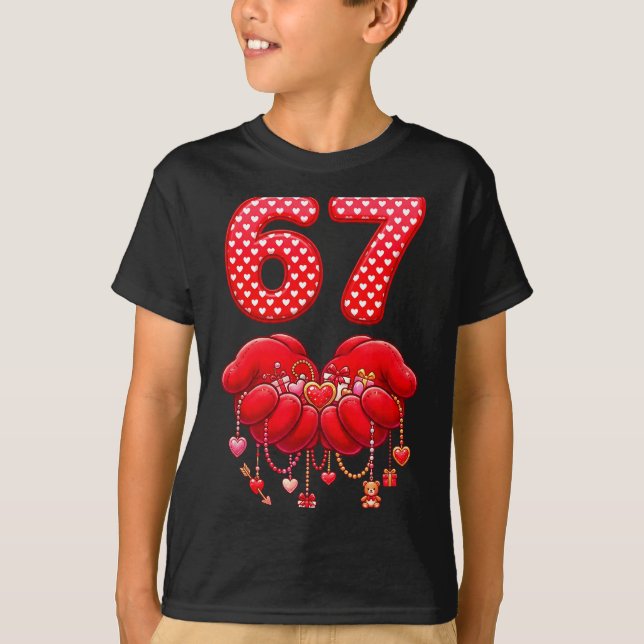 Camiseta Valentines Day Funny 67 Six Seven Valentine Heart  (Anverso)