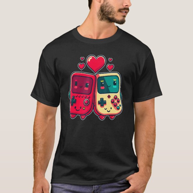 Camiseta Valentine's Day Gaming Console for Gamer Couples K (Anverso)