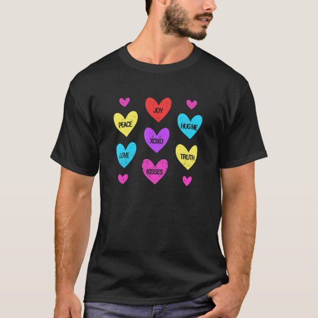 Camiseta Valentine's Day Heart Candy  Matching Couples Love (Anverso)