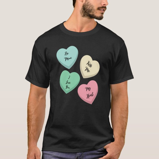 Camiseta Valentine's Day Heart Sayings (Anverso)