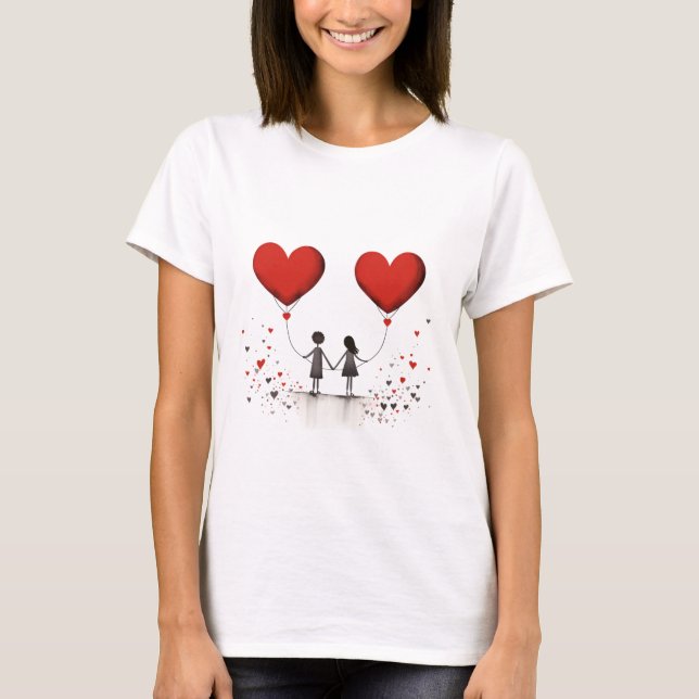 Camiseta Valentines Day Hearts (Anverso)