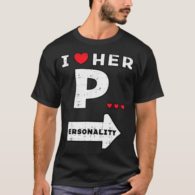 Camiseta Valentines Day I Love Her Ity Matching Couple Men  (Anverso)