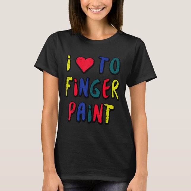Camiseta Valentines Day I Love To Finger Paint Matching Cou (Anverso)