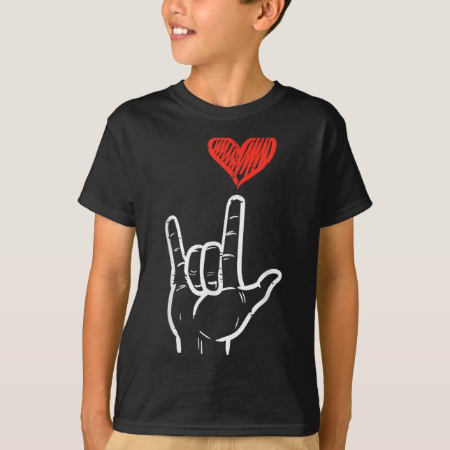 Camiseta Valentines Day I Love You Hand Sign Asl Heart Wome (Anverso)
