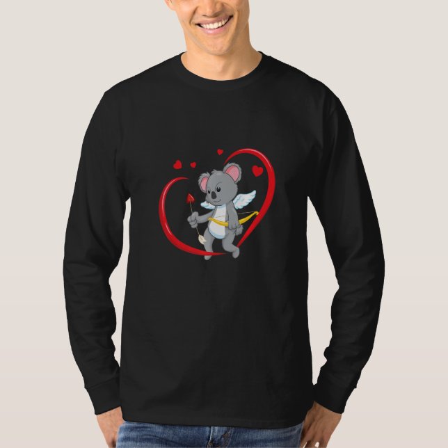Camiseta Valentines Day Koala Bear with Heart Arrow Cupid K (Anverso)