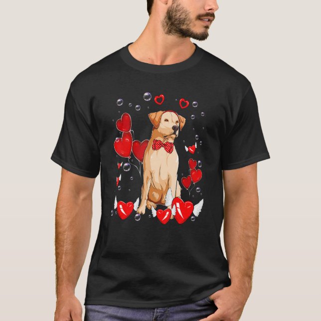 Camiseta Valentines Day Labrador retriever dog Heart Dog (Anverso)