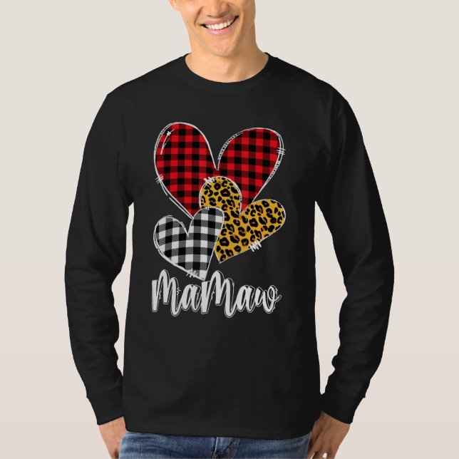 Camiseta valentines day leopard mamaw Buffalo Plaid mamaw l (Anverso)